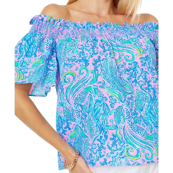 Lilly Pulitzer off the shoulder top - Picture 2 of 8